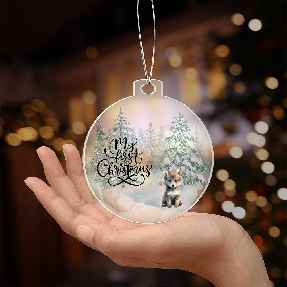 Baby 1st Christmas Fox Acrylic Ornament-[Heartfelt Family Gift]
