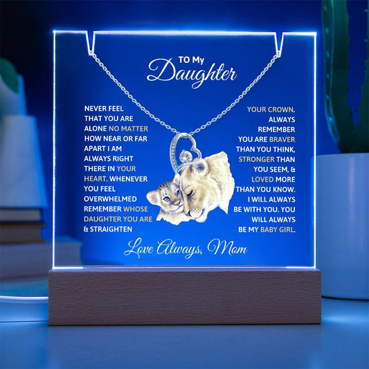 Daughter  Keepsake Acrylic Bundle  Love Knot or Heart Necklace Gift-[Heartfelt Family Gift]