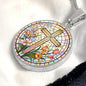 Floral Cross Engraved Necklace-[Heartfelt Family Gift]