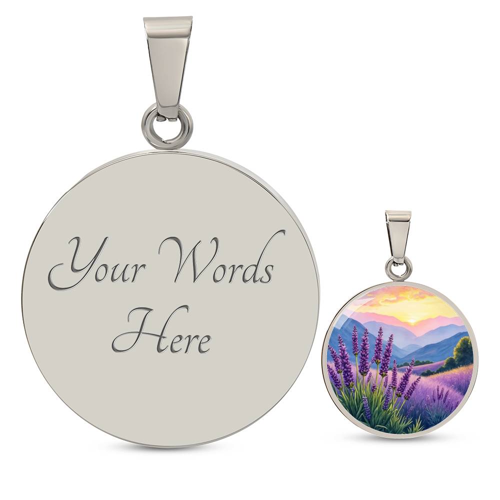 Lavender Field Necklace with Engraving