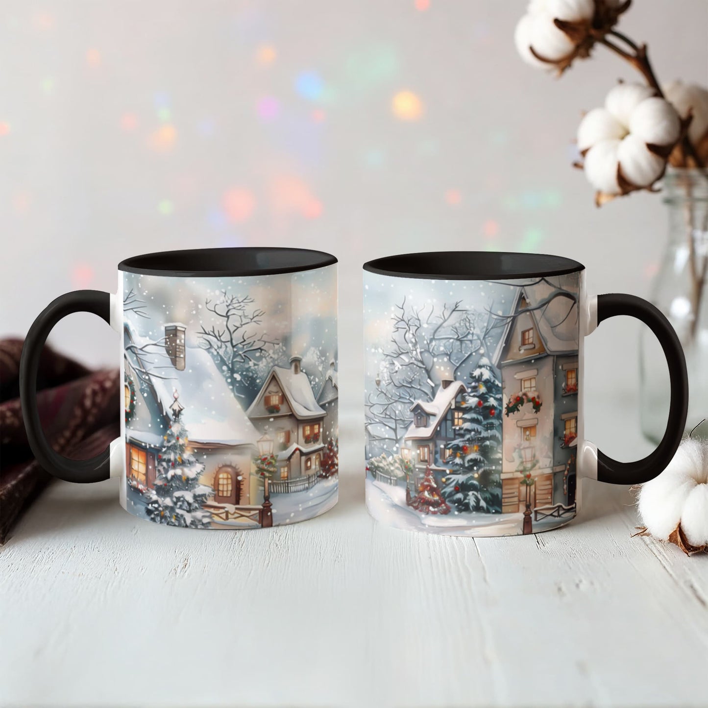 Christmas Winter Wonderland Color Accent Mugs