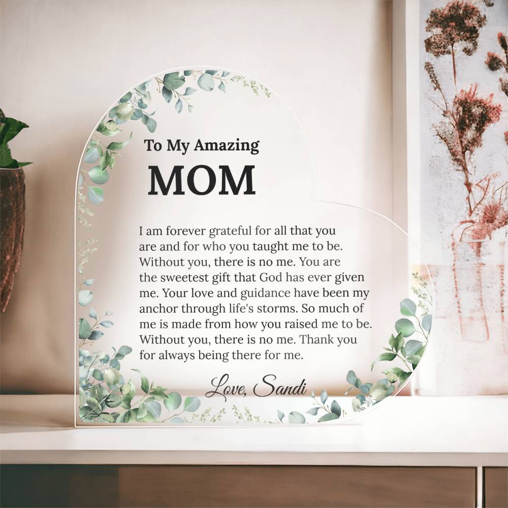 Personalized  Mom Heart Plaque