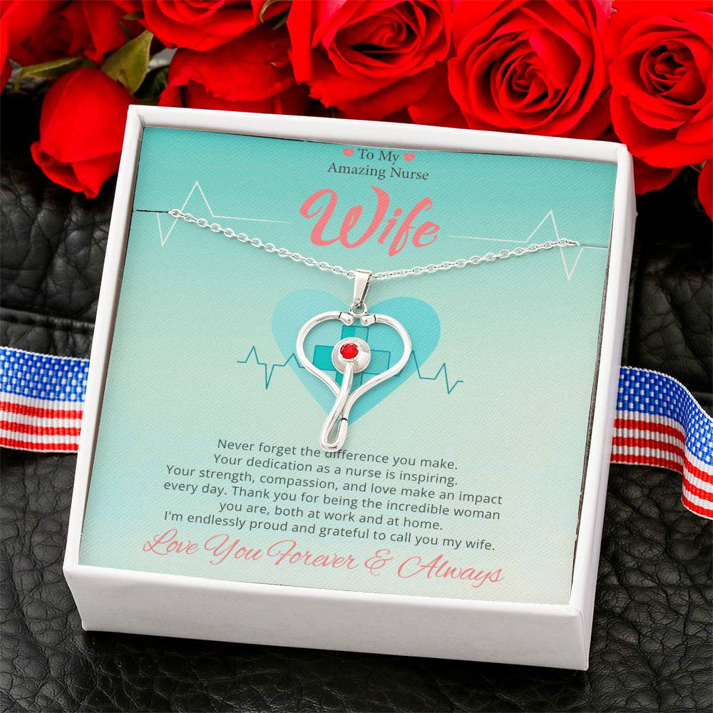 Nurse Wife Stethoscope Necklace Gift-[Heartfelt Family Gift]