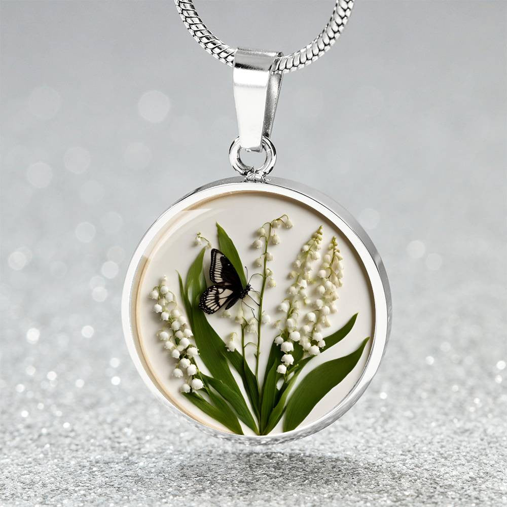 May Birth Flower Necklace Lily of the Valley-[Heartfelt Family Gift]