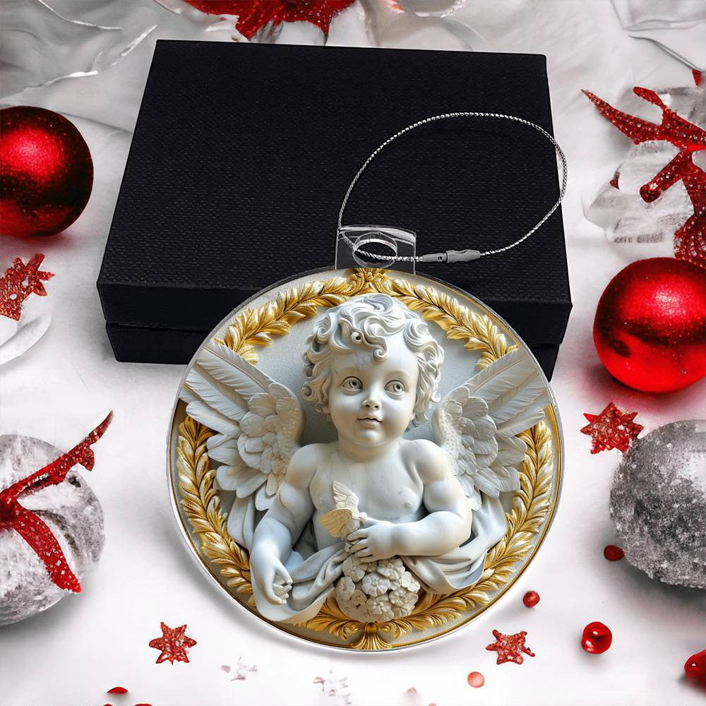 Cherub  Acrylic Christmas Ornament-[Heartfelt Family Gift]