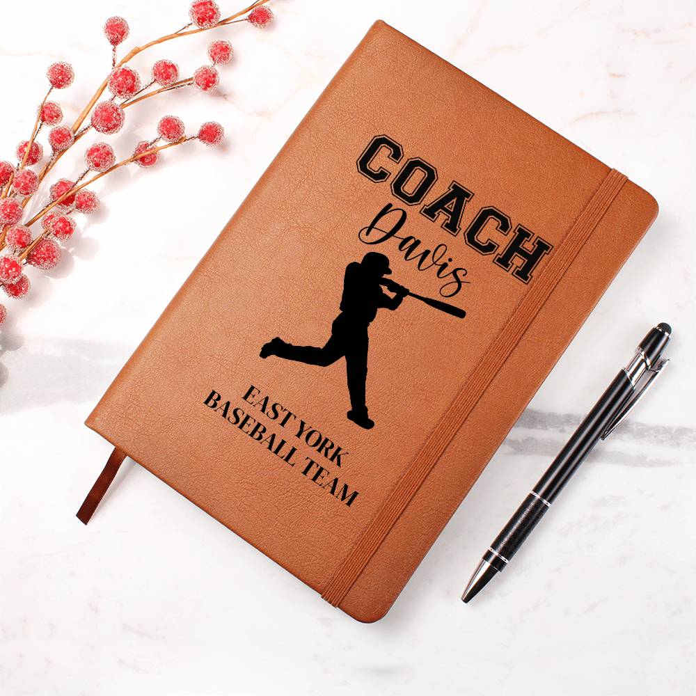 Baseball Coach Leather Journal