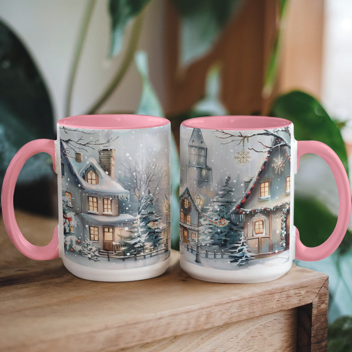 Christmas Winter Wonderland Color Accent Mugs