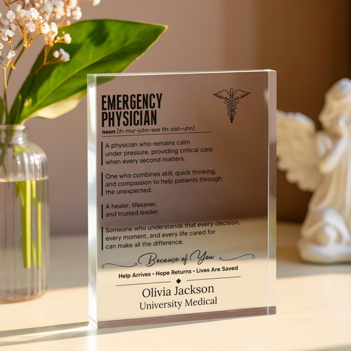 Emergency Physician Appreciation Plaque