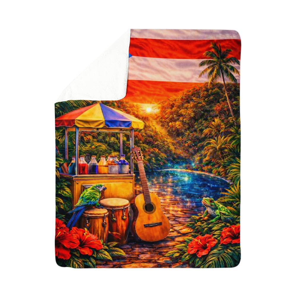 Puerto Rico Flag Blanket, Island Vibe Throw, Tropical Decor Gift, Vibrant Puerto Rican Keepsake, Gorgeous Vacation Memory