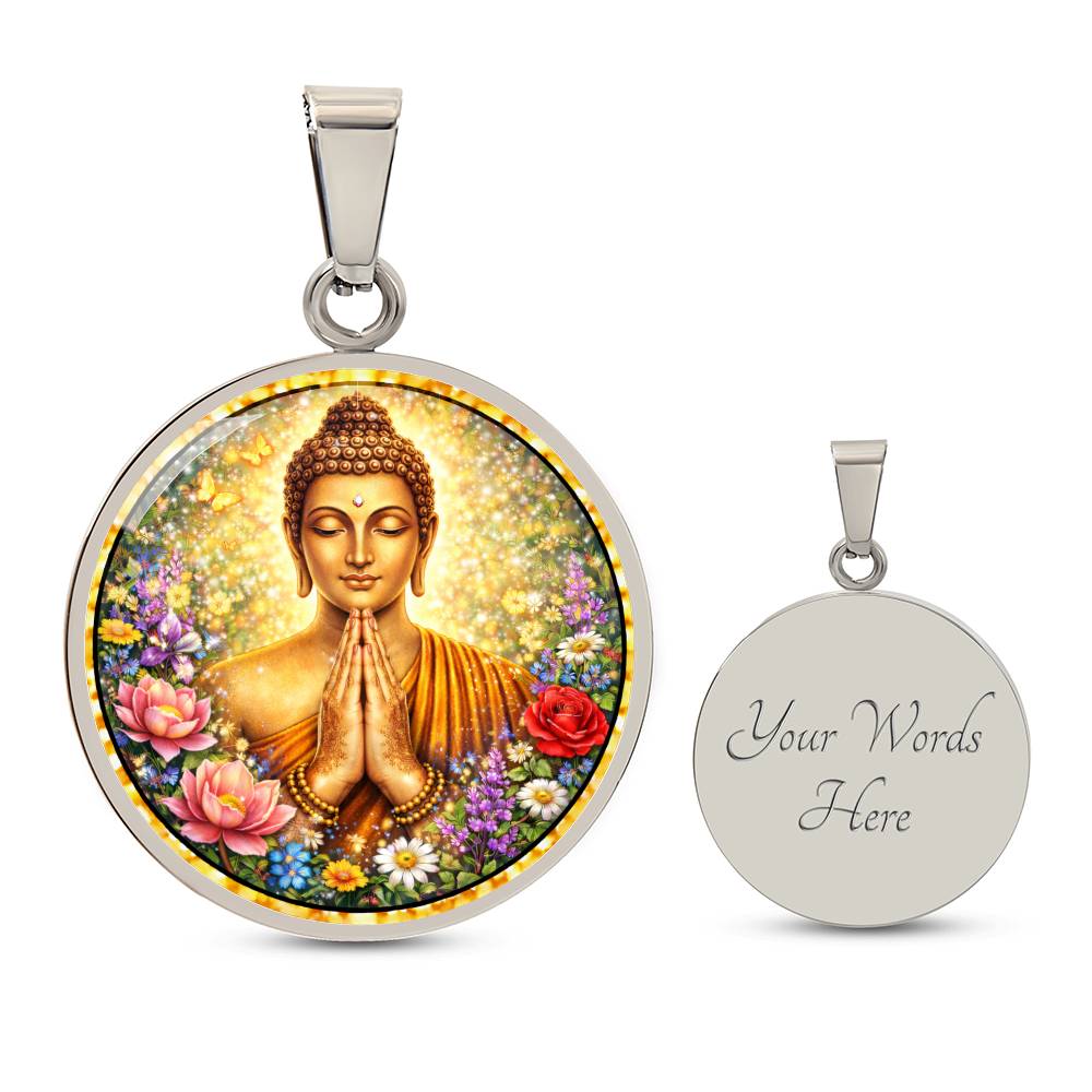 Buddha Engraved Necklace Bracelet or Keychain