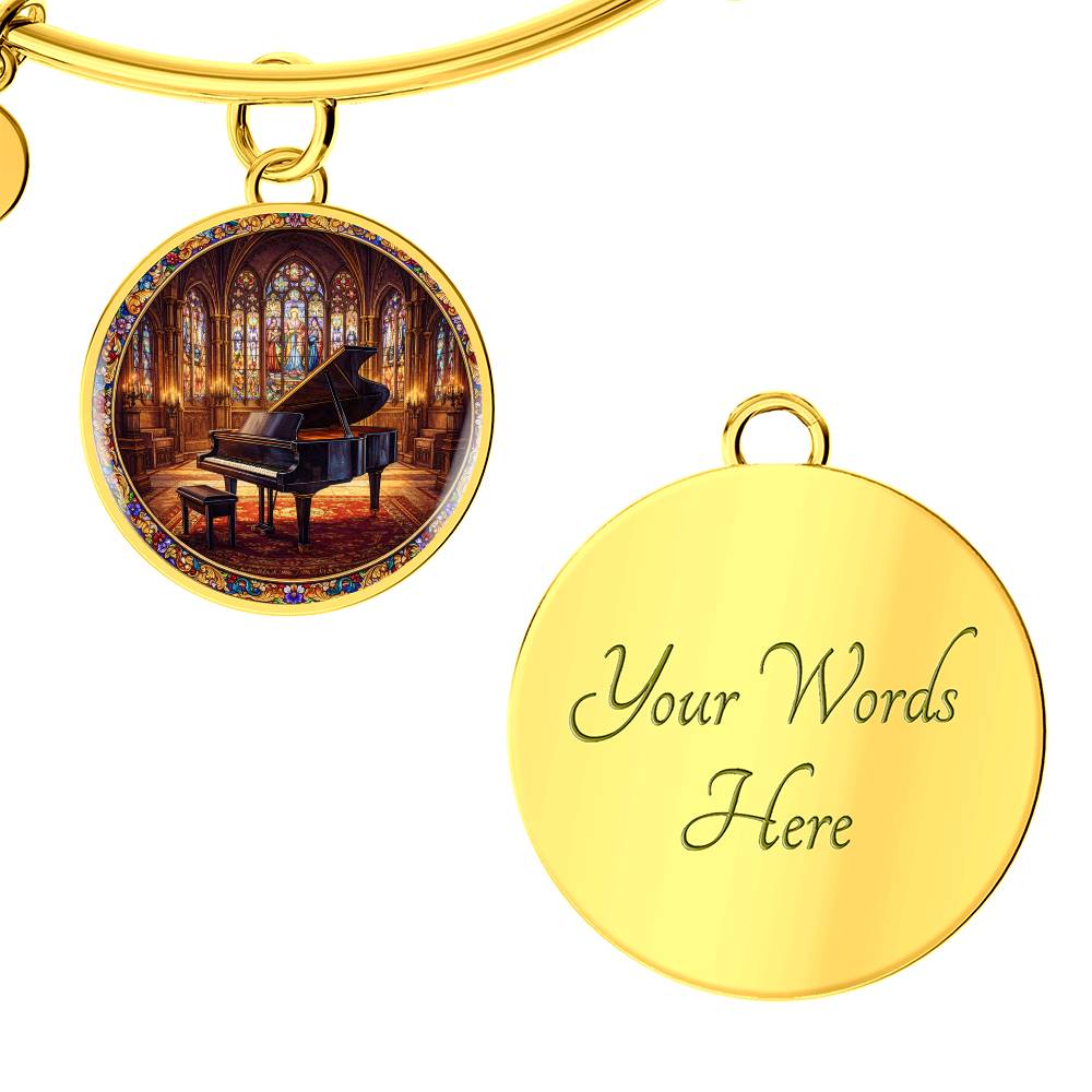 Grand Piano Necklace Pendant, Stained Glass Inspired Jewelry, Music Lover Gift, Elegant Piano Keychain, Unique Bracelet Charm, Gift for Pianists