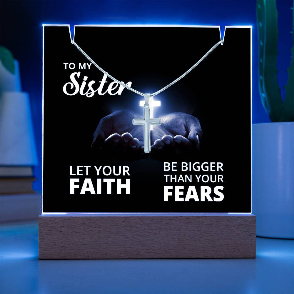 Sister Faith Religious Plaque & Cross Gift Set-[Heartfelt Family Gift]