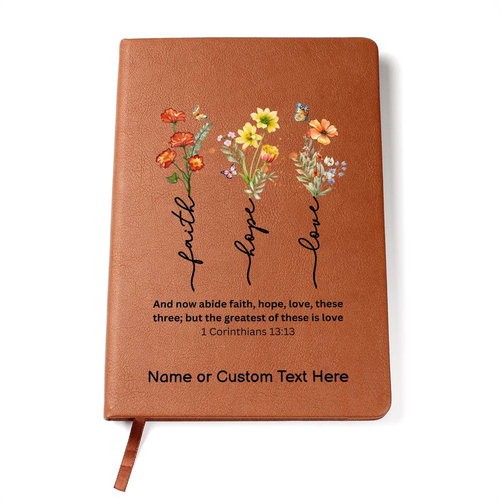 Faith Hope and Love Personalized Journal-[Heartfelt Family Gift]