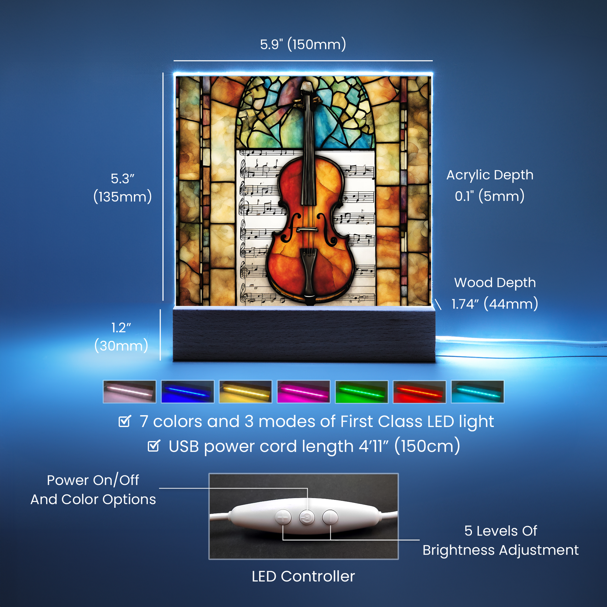 Violin Acrylic Plaque Gift for Music Lover-[Heartfelt Family Gift]