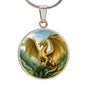 Dragon Gold Forest Engraved Necklace in Gold or Silver-[Heartfelt Family Gift]