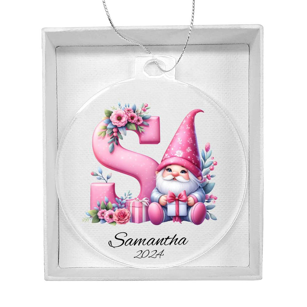Pink Gnome Galentine Christmas Ornament-[Heartfelt Family Gift]