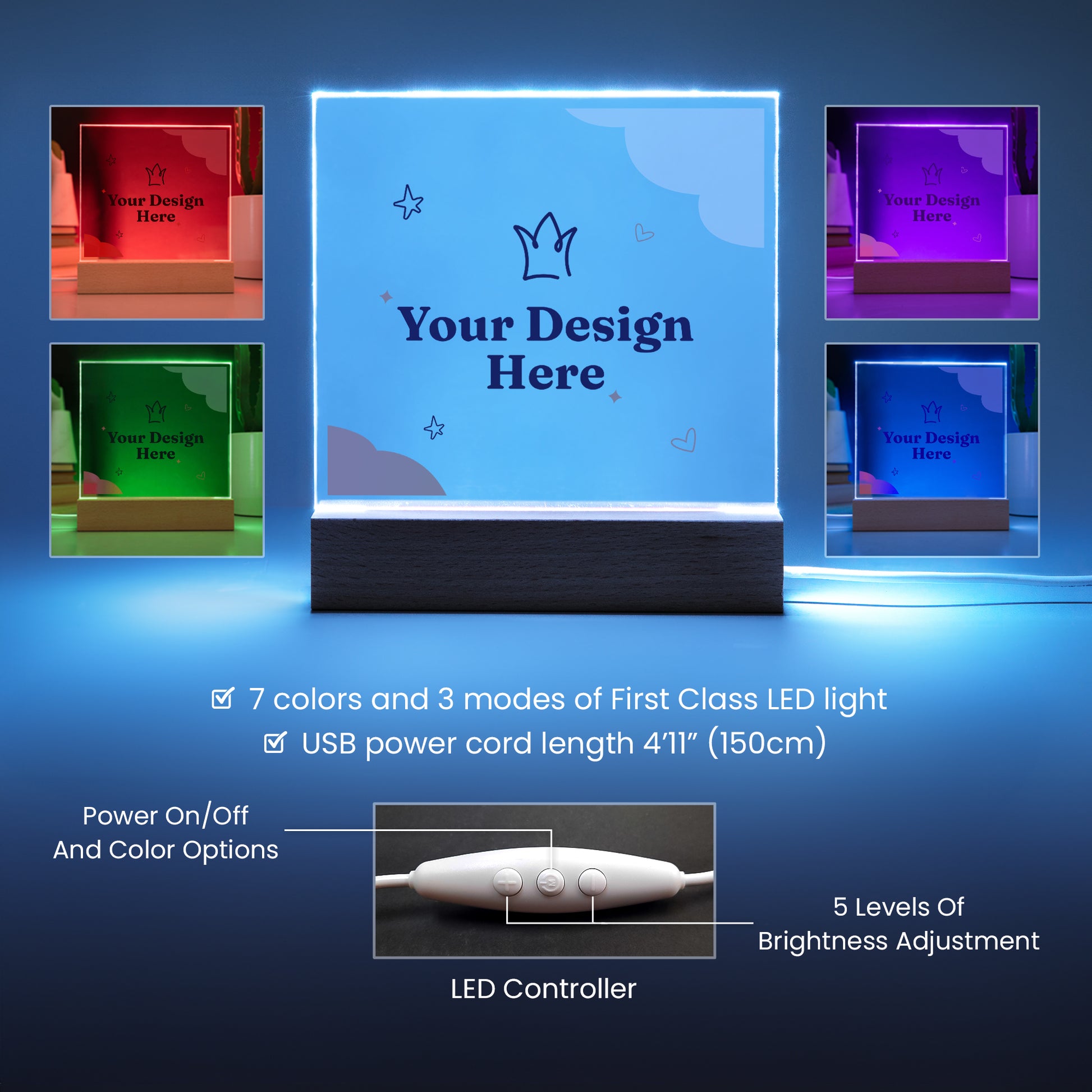 Stepdad Lighted Acrylic Plaque-[Heartfelt Family Gift]