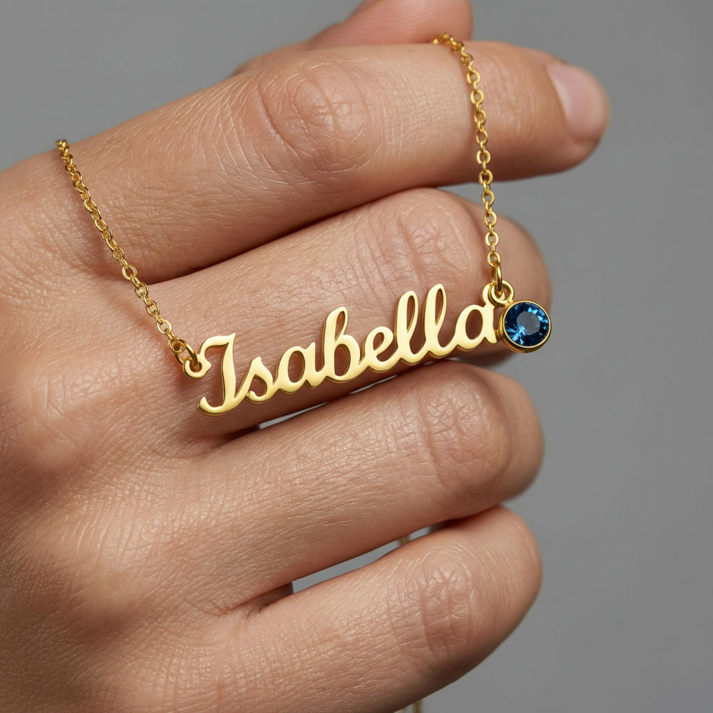 5th Grade Graduation Name Necklace with Birthstone