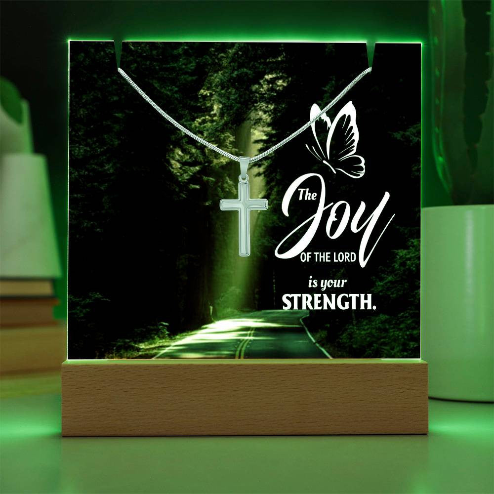 Joy of The Lord Religious Plaque & Cross Gift Set-[Heartfelt Family Gift]