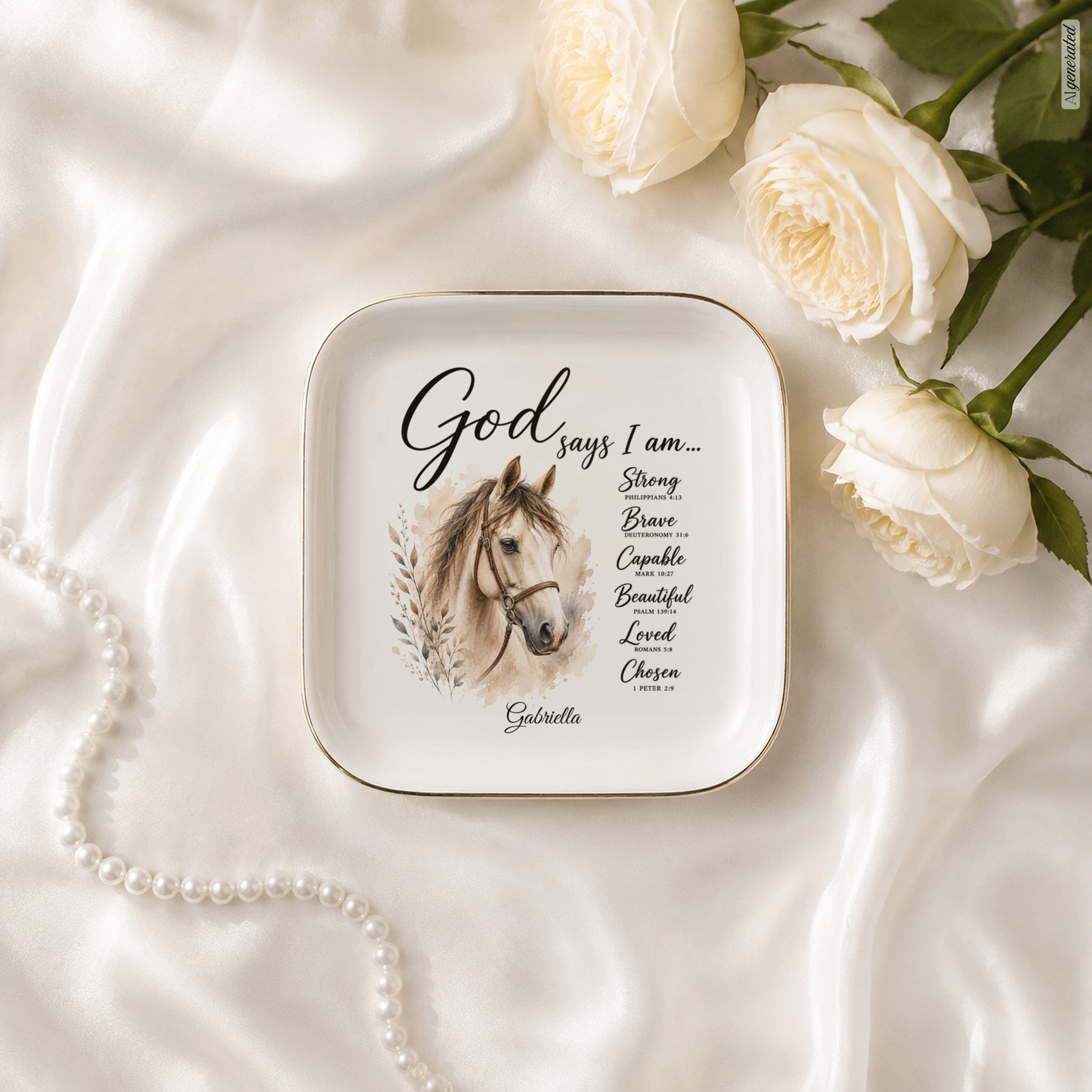 Horse Bible Verse Jewelry Dish