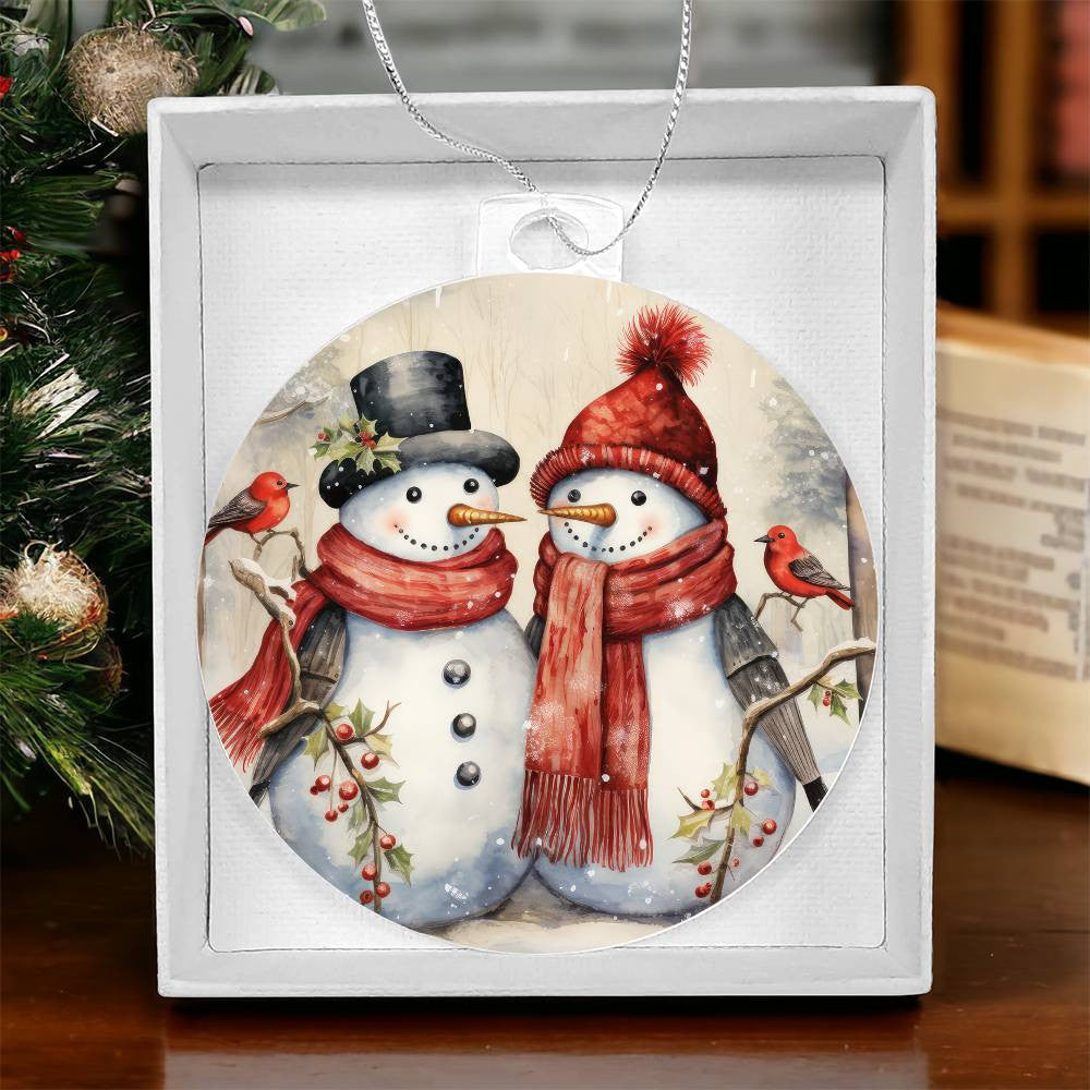 Snowman Acrylic Christmas Ornament-[Heartfelt Family Gift]