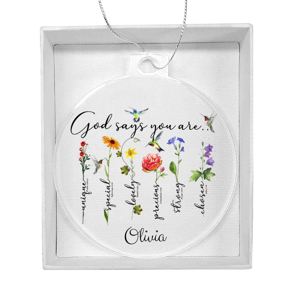 God Says you are Christmas Ornament