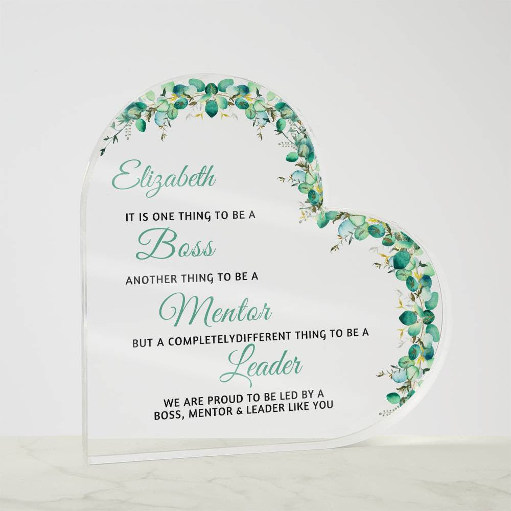 Boss Leader Mentor Acrylic Heart Plaque-[Heartfelt Family Gift]