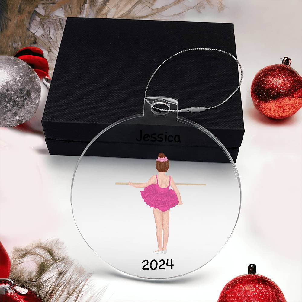 Personalized Ballerina Acrylic Christmas Ornament-[Heartfelt Family Gift]
