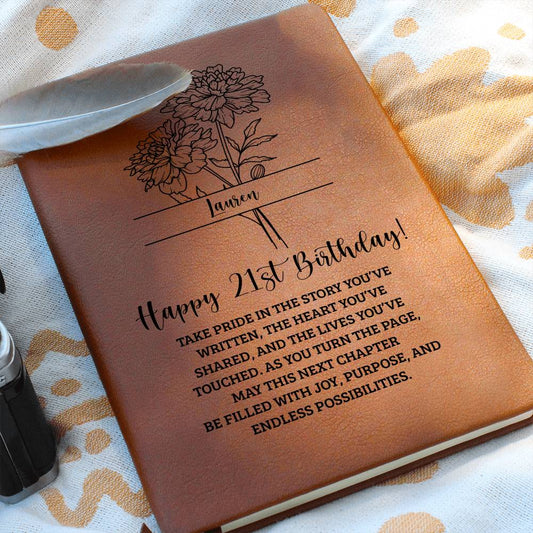 21st Birthday Birth Flower Journal