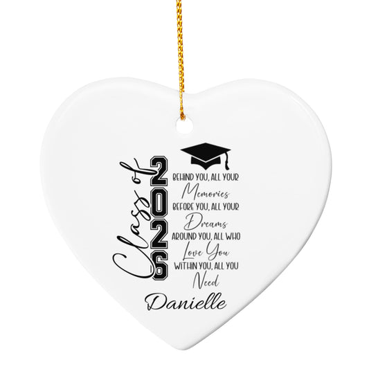 Class of 2026 Graduation Ceramic Heart Ornament