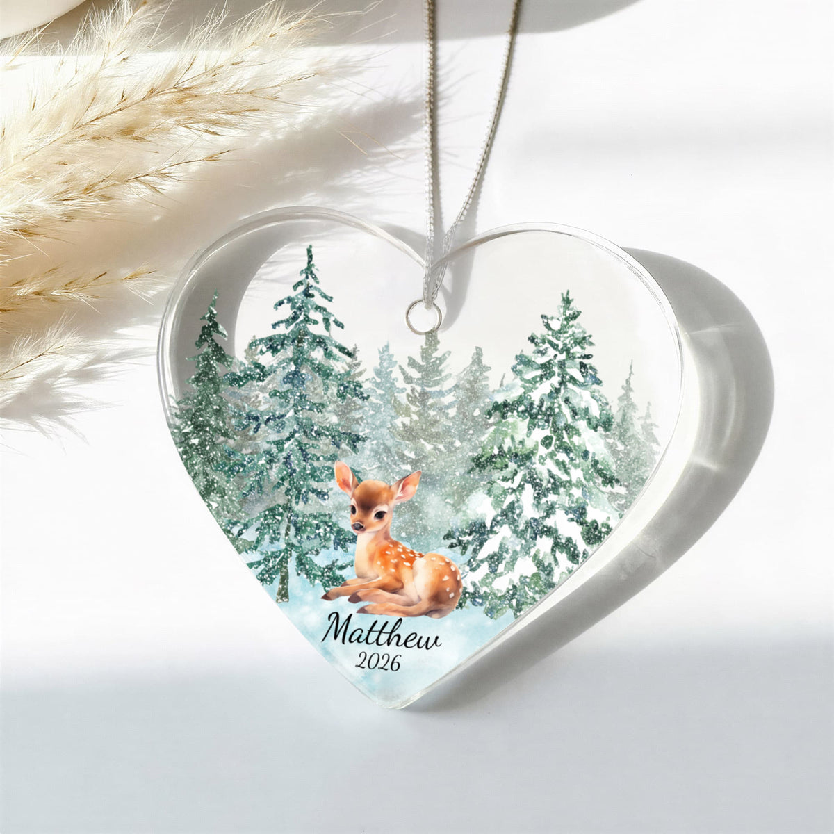 Deer Heart Christmas Ornament for Kids