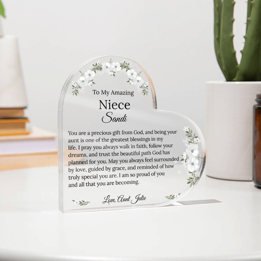Personalized Niece Acrylic Heart Gift
