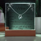 Mom LED Acrylic Heart Necklace & Plaque Gift Set-[Heartfelt Family Gift]