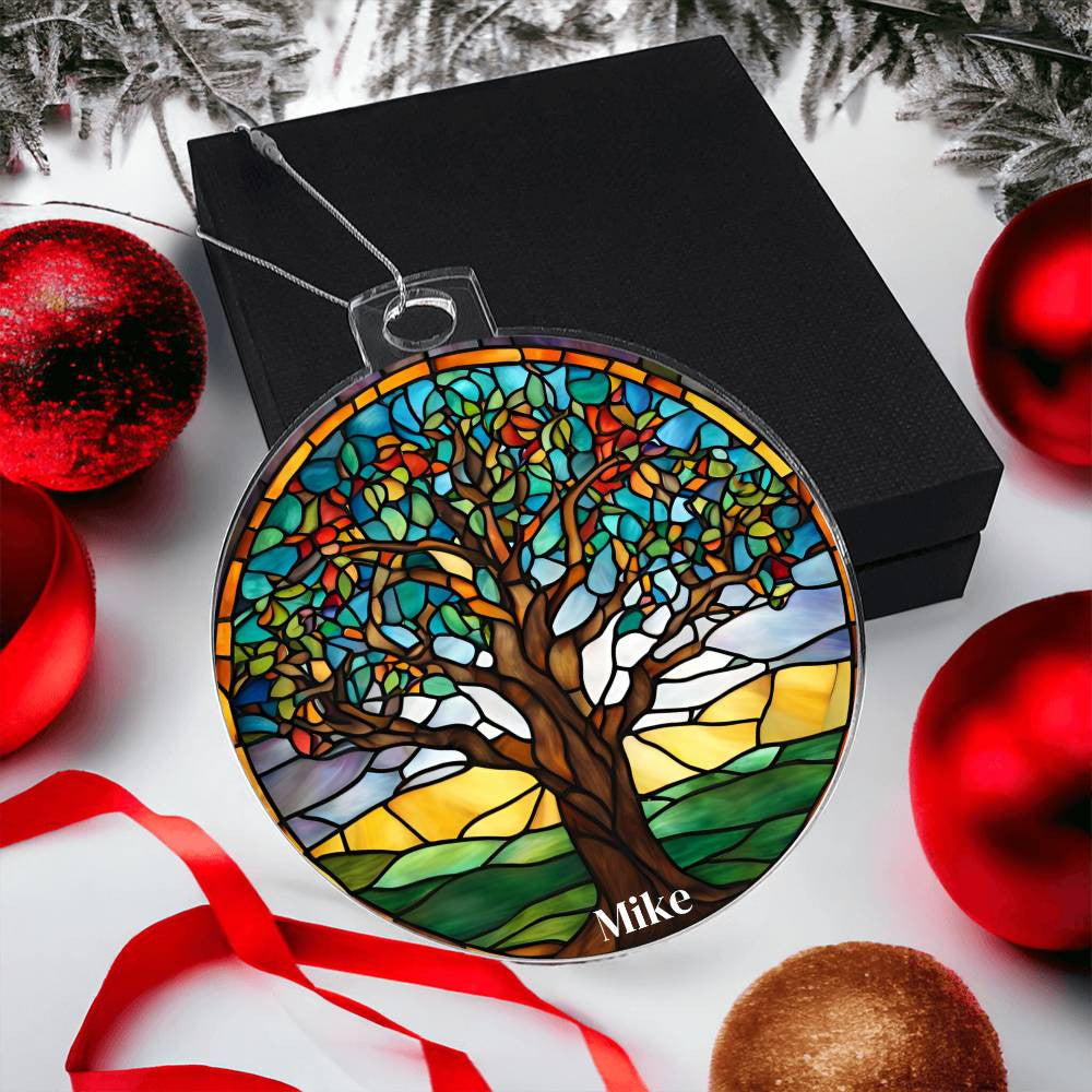 Tree of Life Stained Glass Ornament-[Heartfelt Family Gift]
