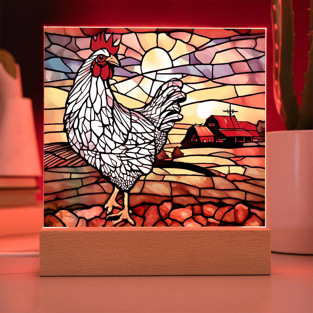 Chicken Sunrise Acrylic Plaque-[Heartfelt Family Gift]