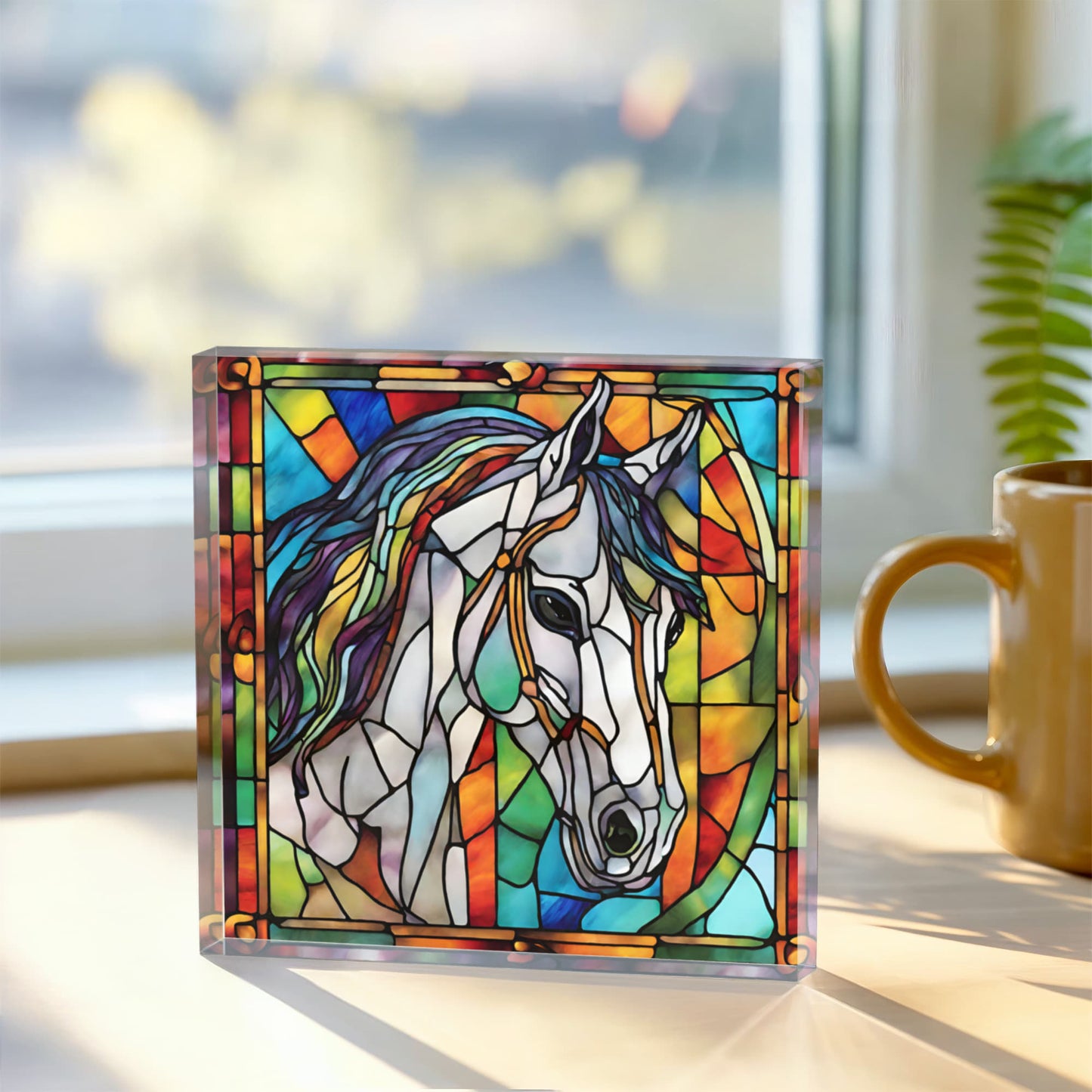 Horse Stained Glass Style Acrylic Decor