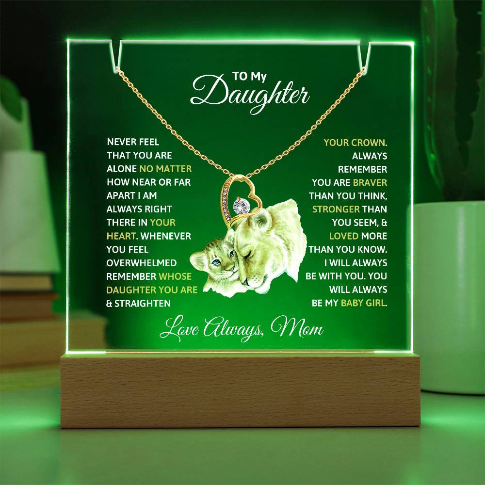 Daughter  Keepsake Acrylic Bundle  Love Knot or Heart Necklace Gift-[Heartfelt Family Gift]