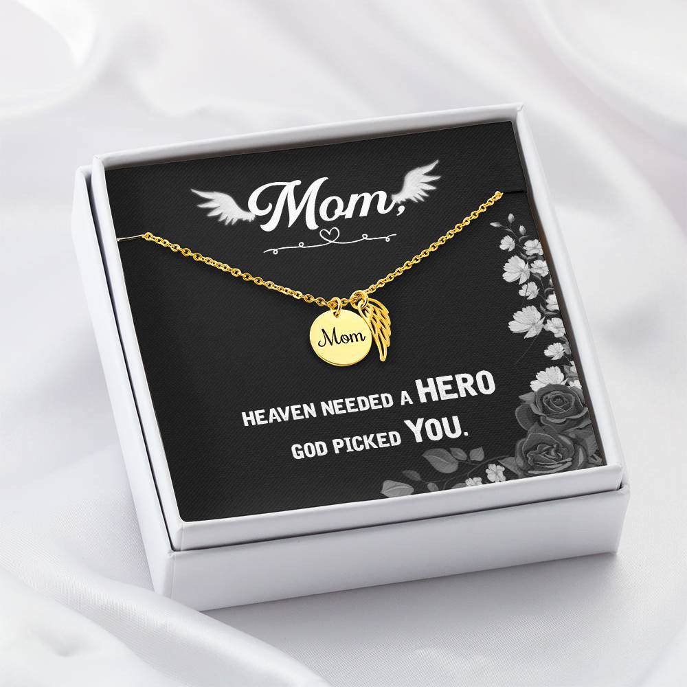 Mom Memorial Necklace - Heaven needed a hero-[Heartfelt Family Gift]