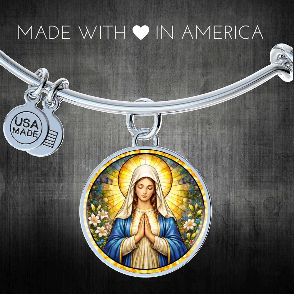 Mother Virgin Mary Personalized Engraved Necklace Bracelet or Keychain