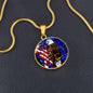 American Flag and Eagle Patriotric Necklace with Engraving-[Heartfelt Family Gift]
