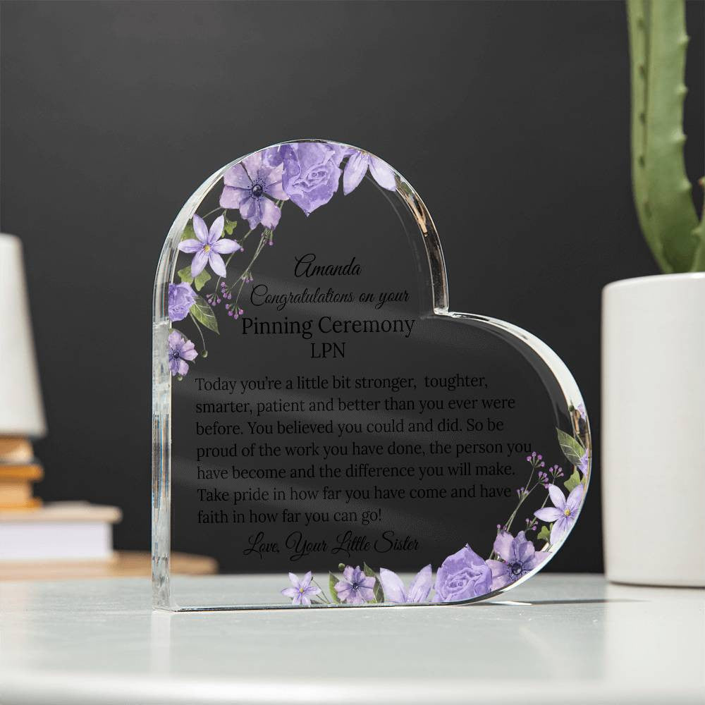 Nursing Graduation Pinning Ceremony Acrylic Heart Gift