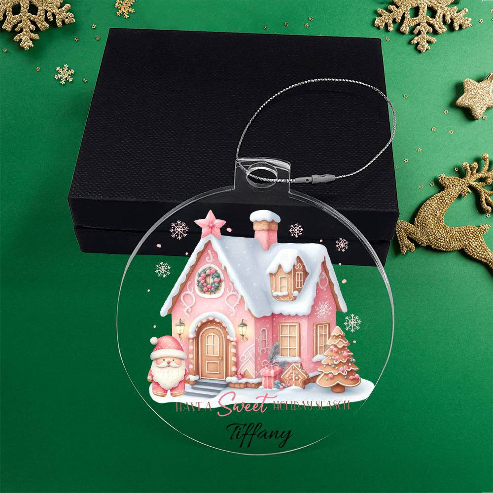 Pink holiday season Acrylic Christmas Ornament-[Heartfelt Family Gift]