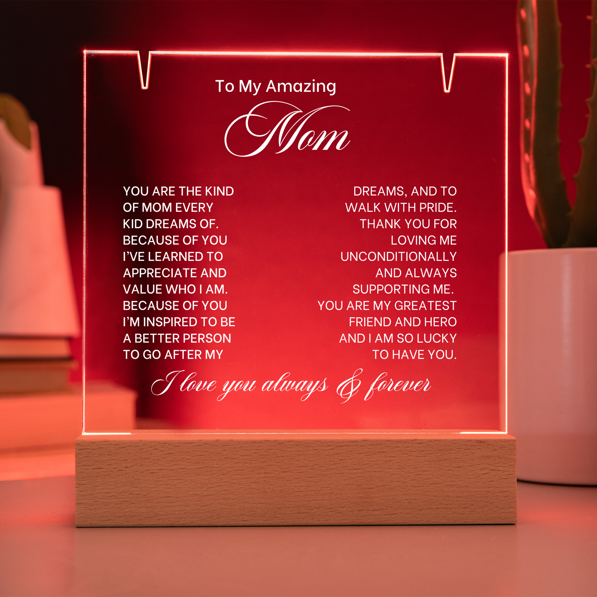 Mom Lighted Jewelry Holder with Necklace Gift Set-[Heartfelt Family Gift]
