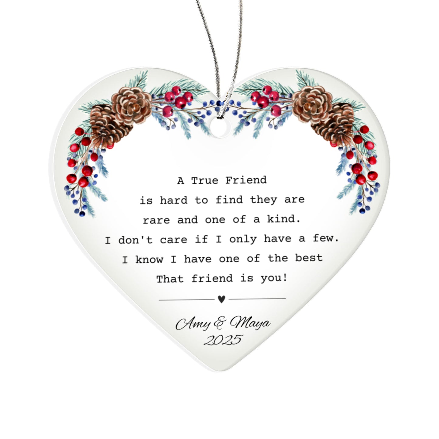 Friend Acrylic Heart Ornament