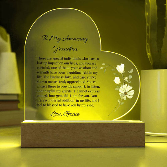 Grandma Acrylic Heart Plaque