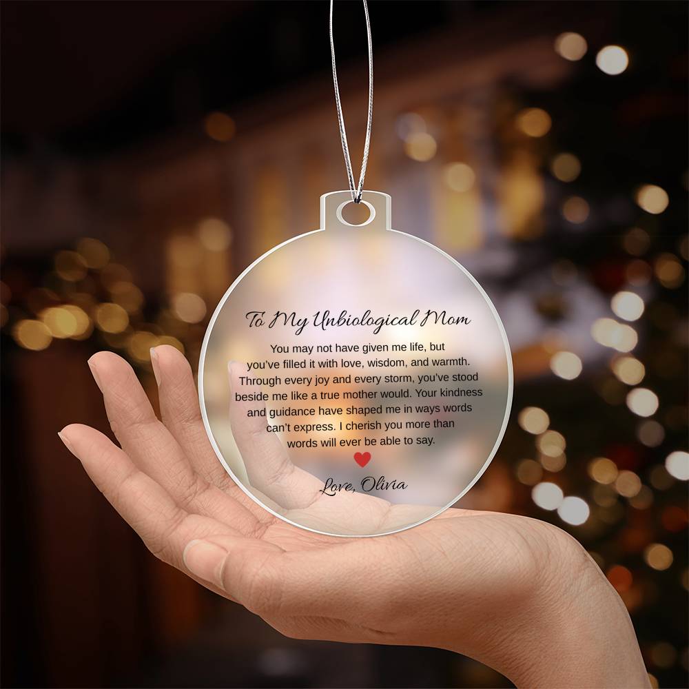 Unbiological Mom Acrylic Ornament Plaque