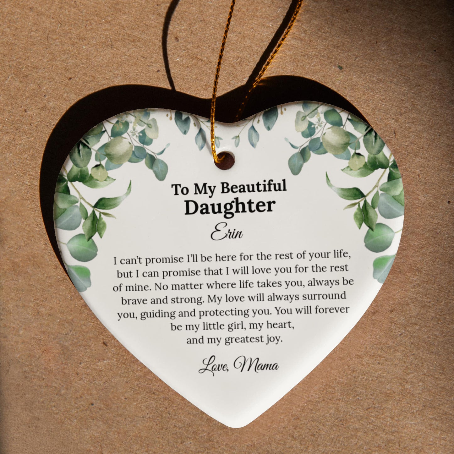 Daughter Ceramic Heart Ornament