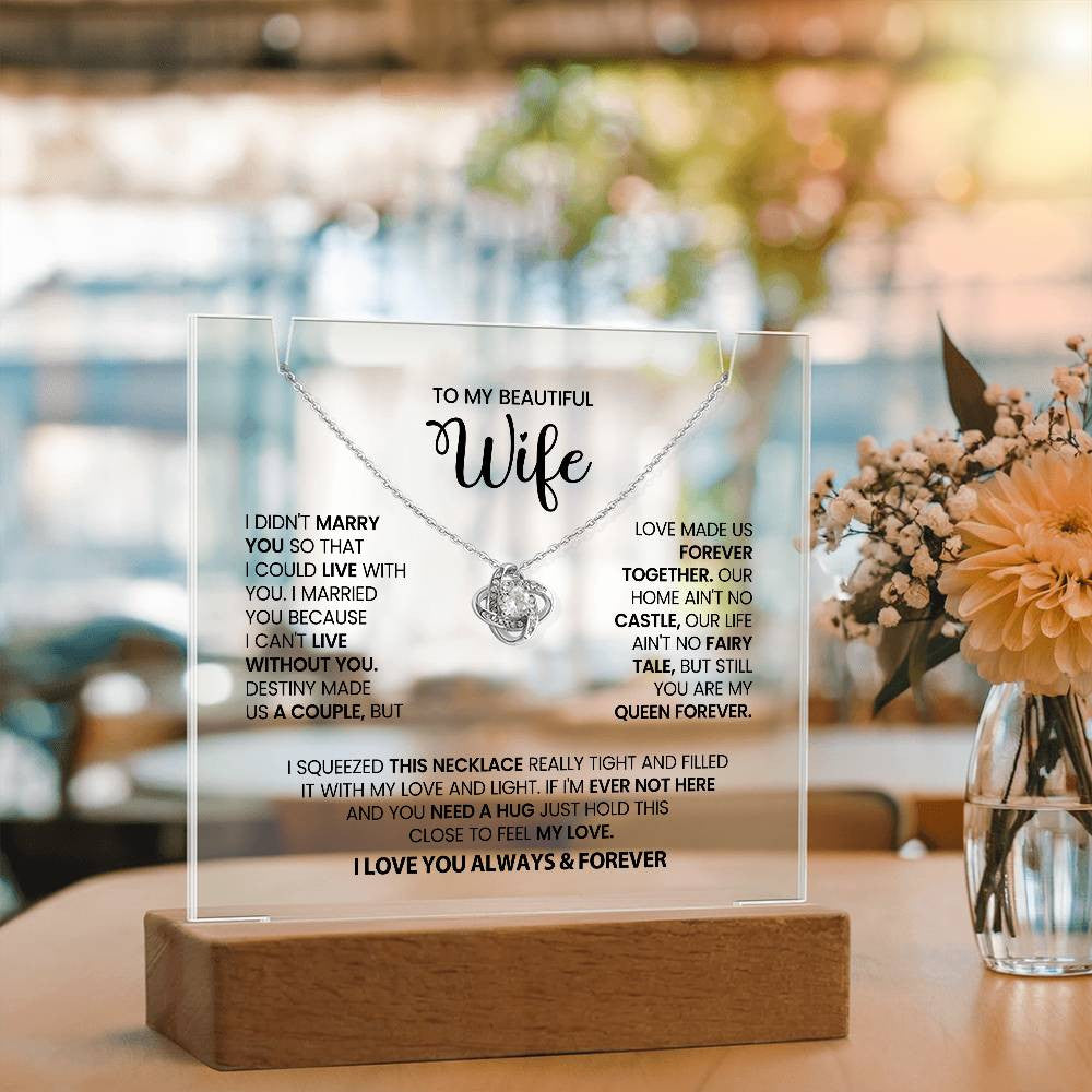 Wife Lighted Jewelry Holder with Necklace Gift Set-[Heartfelt Family Gift]