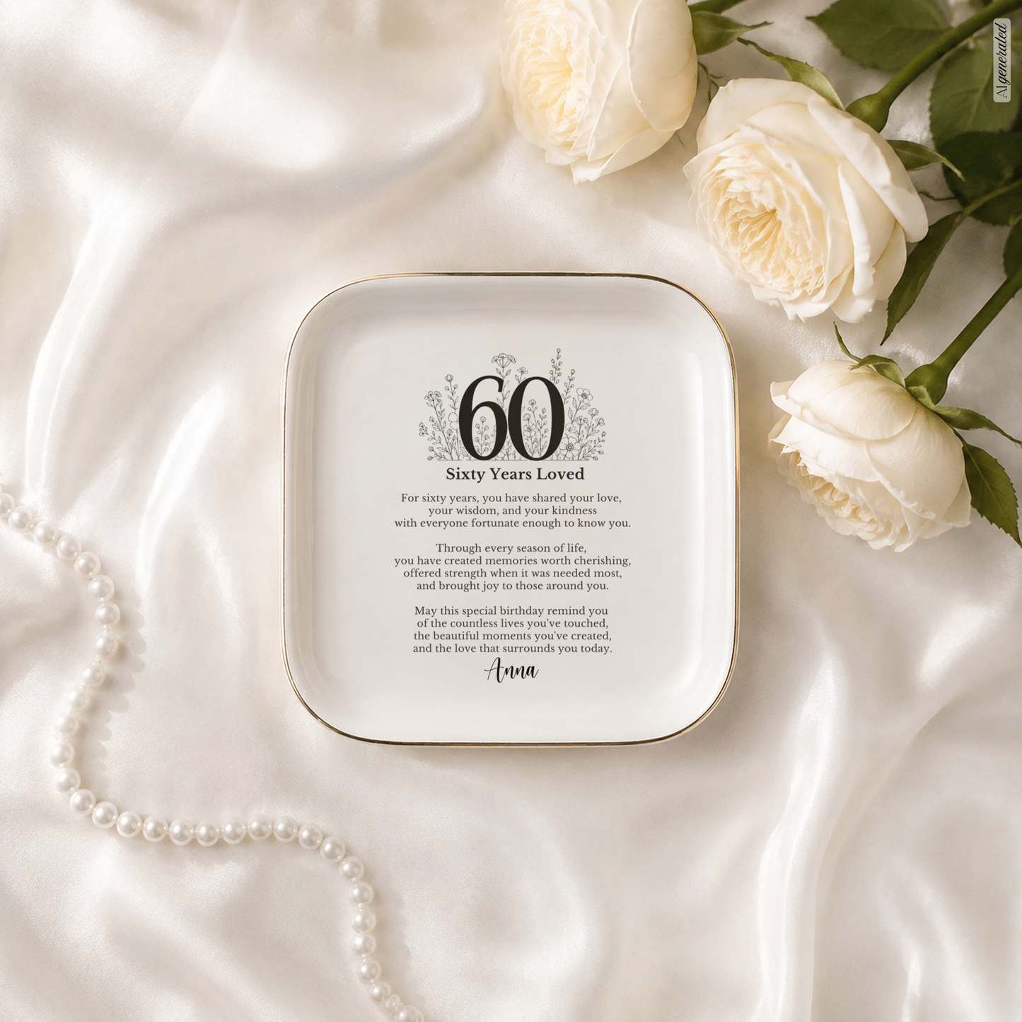 60th Birthday Jewelry Dish