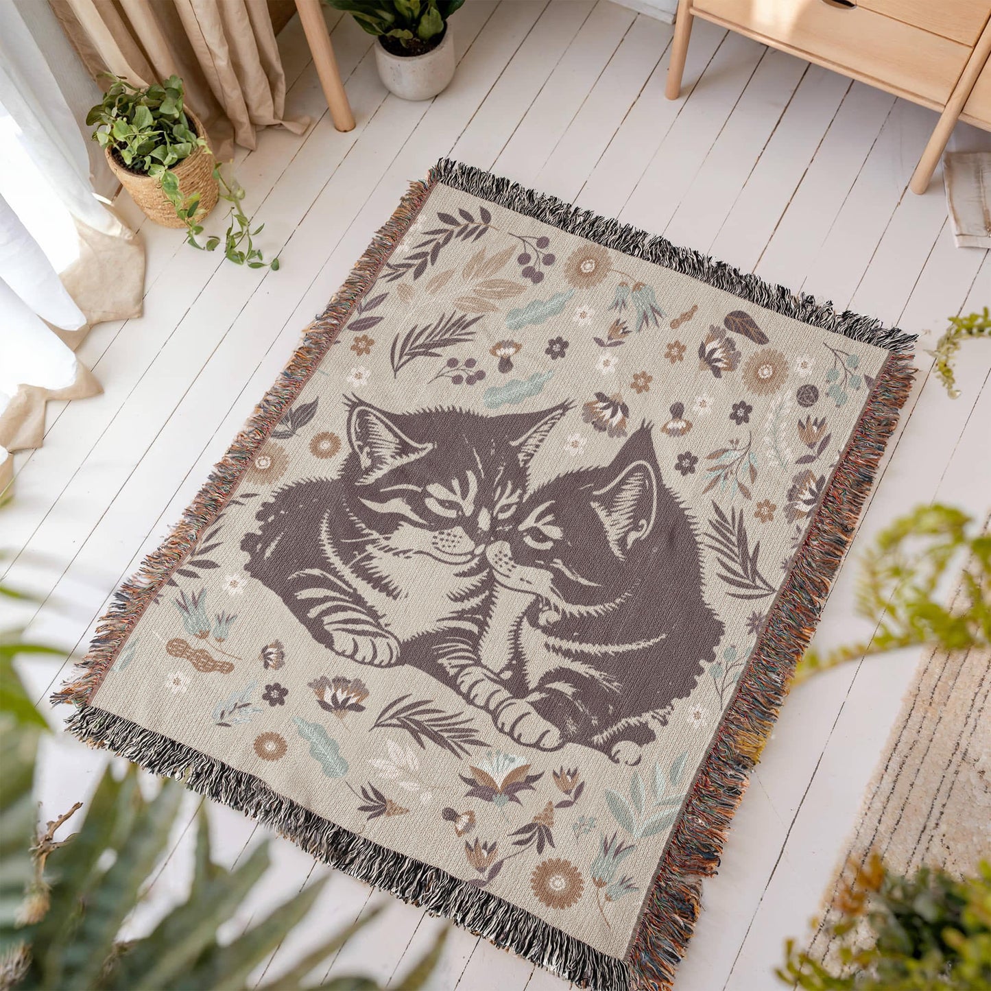 Cat Blanket Heirloom Woven Blanket 50x60-[Heartfelt Family Gift]
